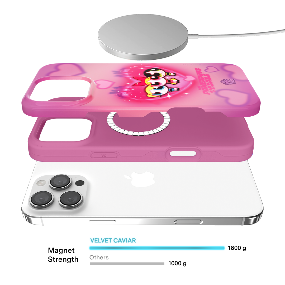 The Powerpuff Girls Airbrush Hearts iPhone Case