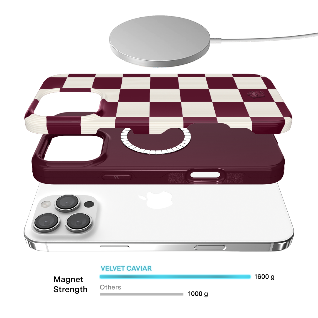 Burgundy Vibe Check iPhone Case