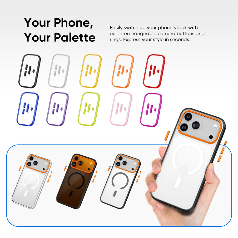 FLOLAB Surtect Tri-Fusion MagSafe Compatible Case – iPhone 17 Series (Black Frost White Ring)