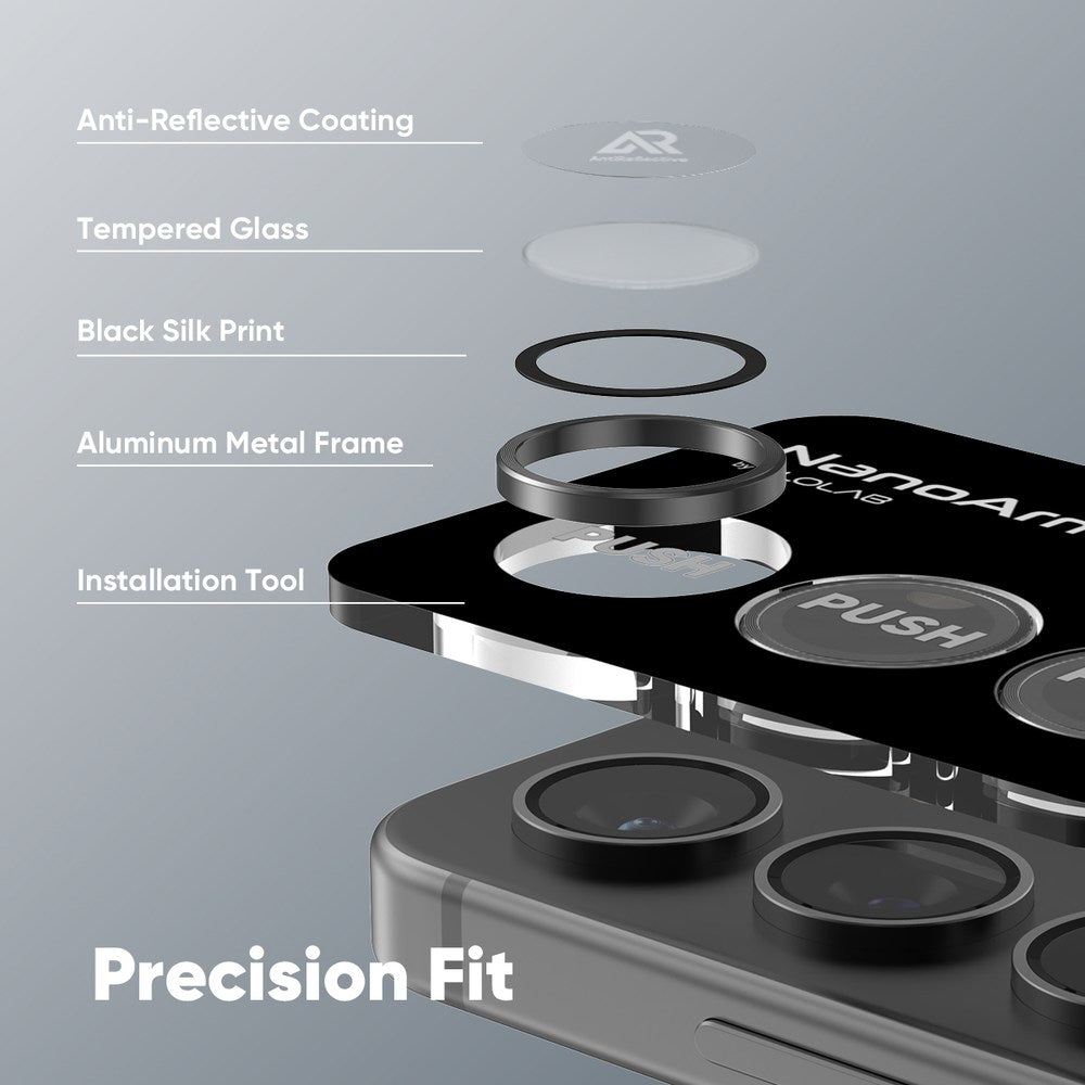 FLOLAB NanoArmour for Samsung Galaxy S24 Plus Camera Lens Protector Anti Reflective Coating