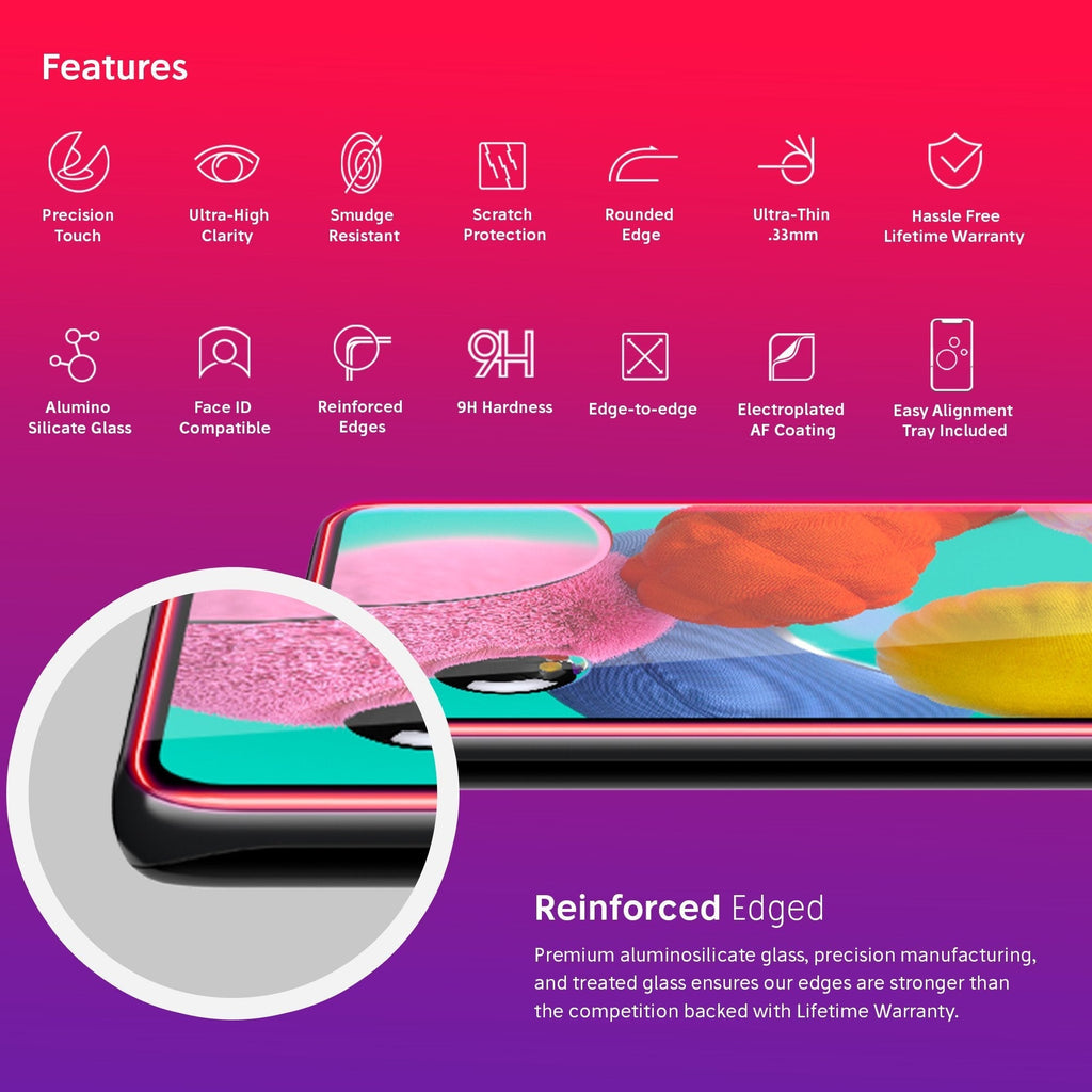 NanoArmour for Samsung Galaxy A51 Best Screen Protector Case Friendly
