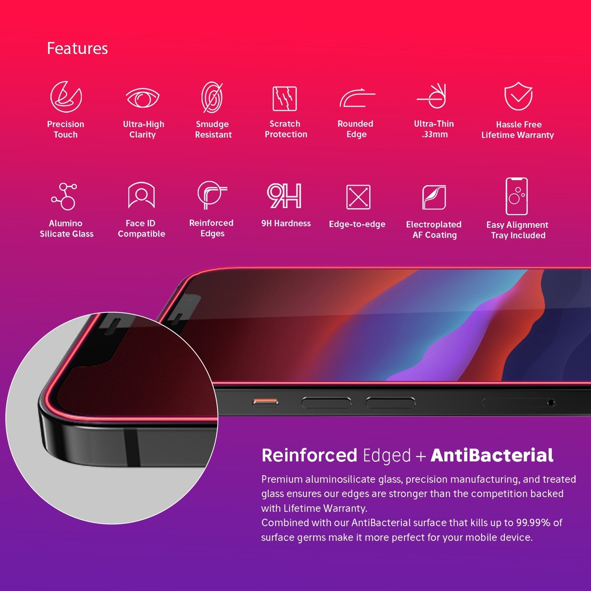 NanoArmour for iPhone 12 Pro Max Screen Protector Edge-to-Edge
