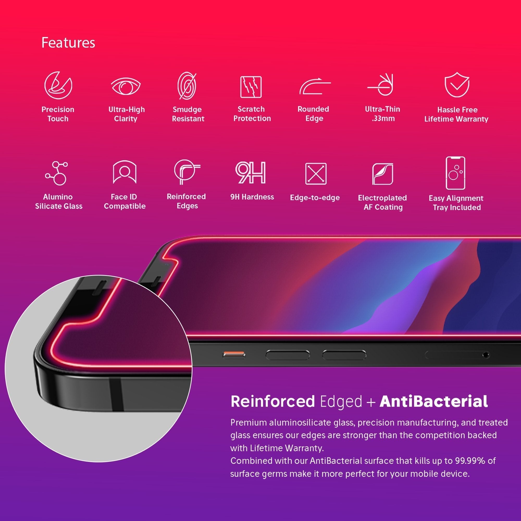 NanoArmour Anti-Microbial Best Screen Protector for iPhone 12 Pro Max