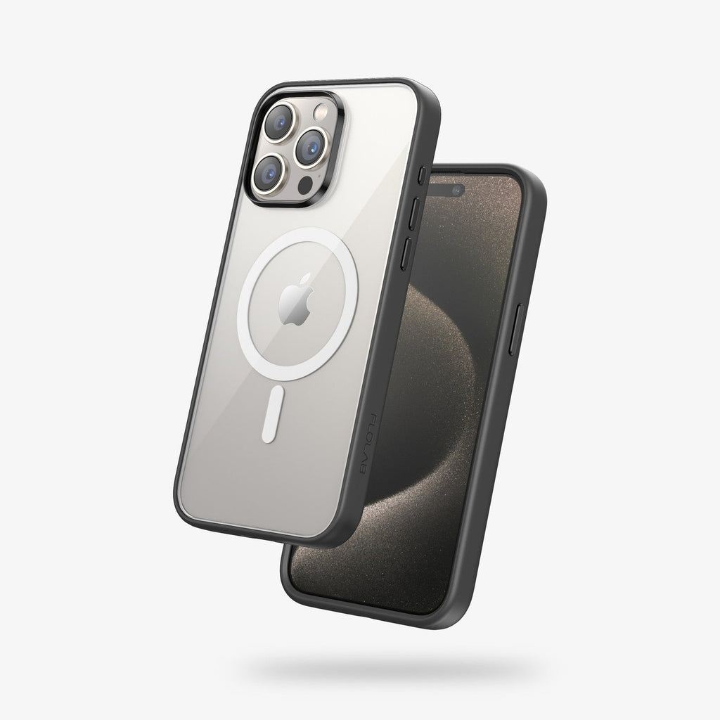 FLOLAB Surtect Tri-Fusion MagSafe Compatible Case – iPhone 15 Series (Black Clear)