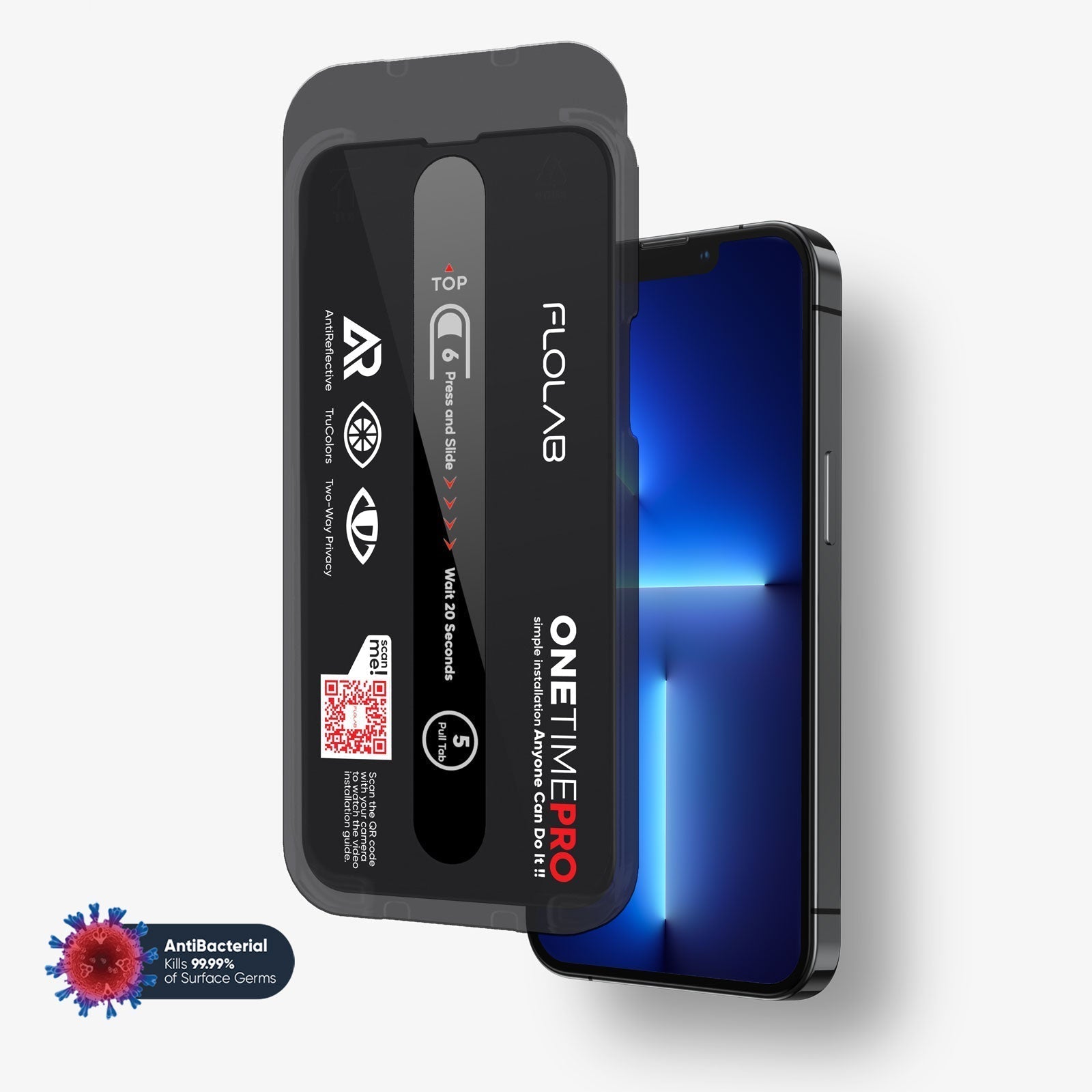 NanoArmour ONETIME PRO Privacy Anti Reflective Infinity Edge – iPhone 16/15/14/13 Series