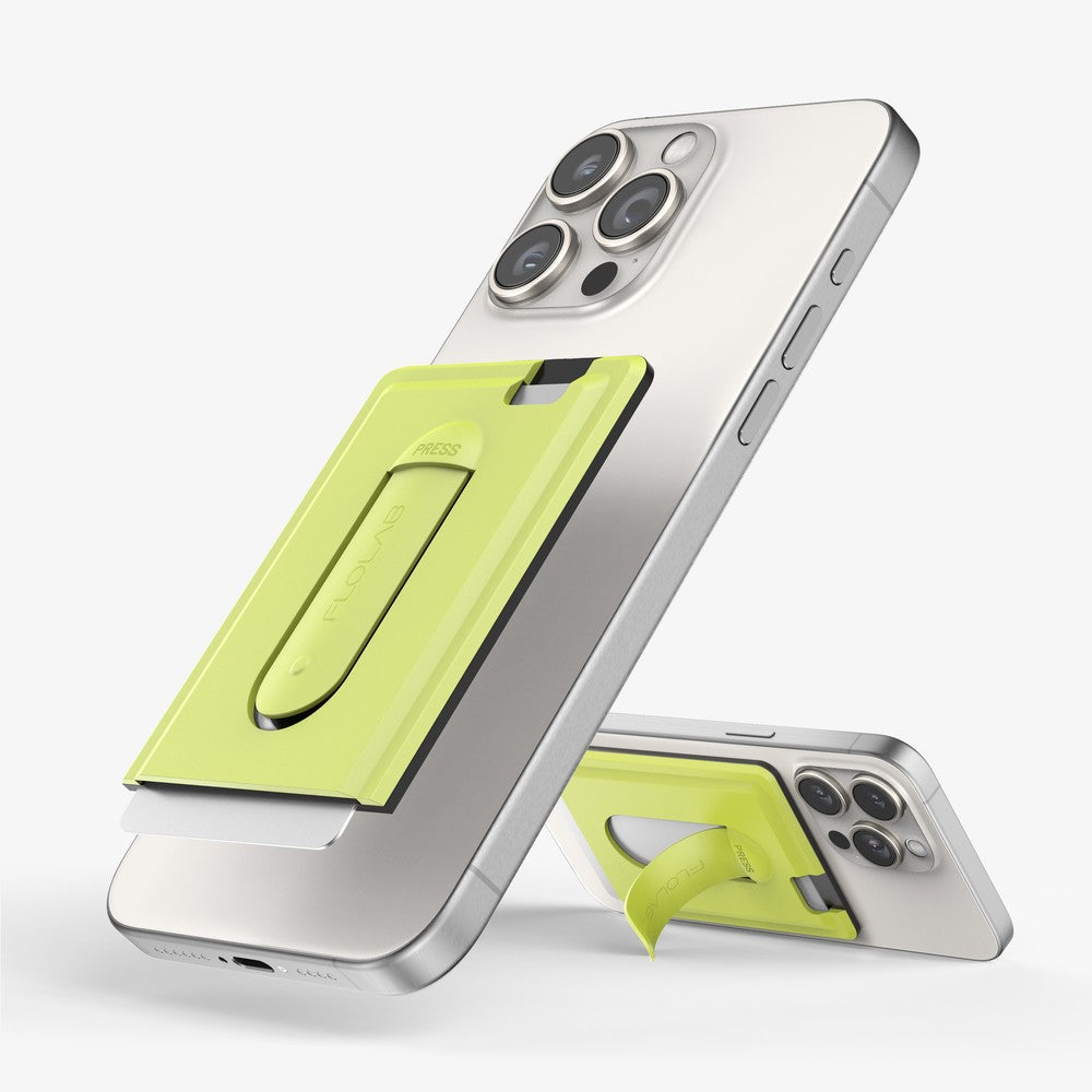 Gift - FLOLAB SnapGrip Magnetic Silicone Wallet Stand for iPhone Magsafe, Compatible with Android Phone