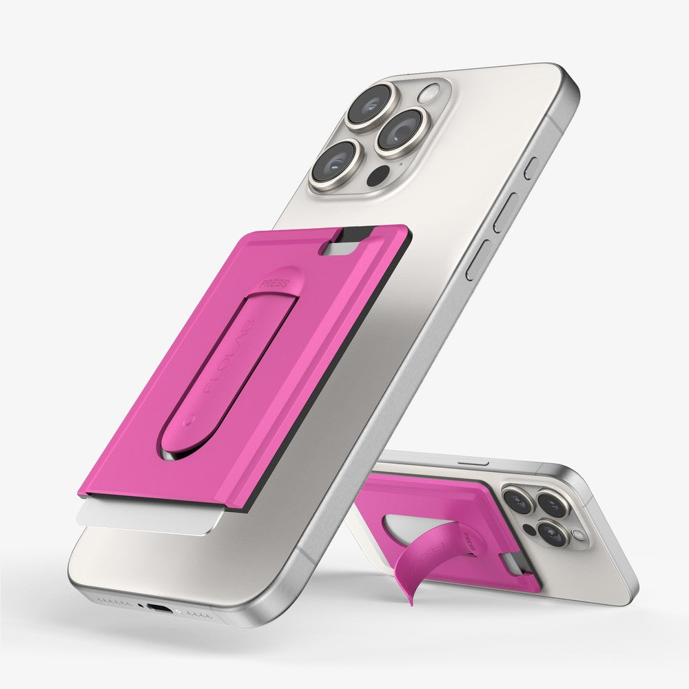 FLOLAB SnapGrip Magnetic Silicone Wallet Stand for iPhone Magsafe, Compatible with Android Phone - 10 Vibrant Colors