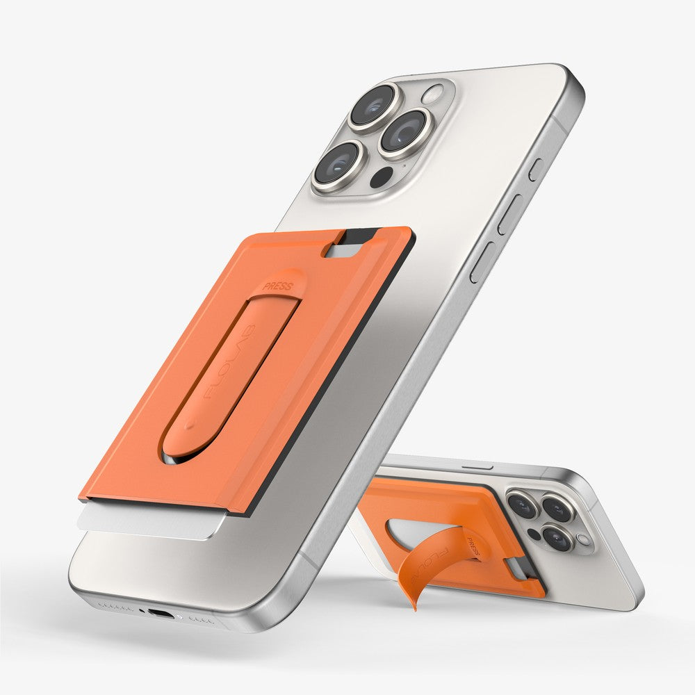 Gift - FLOLAB SnapGrip Magnetic Silicone Wallet Stand for iPhone Magsafe, Compatible with Android Phone