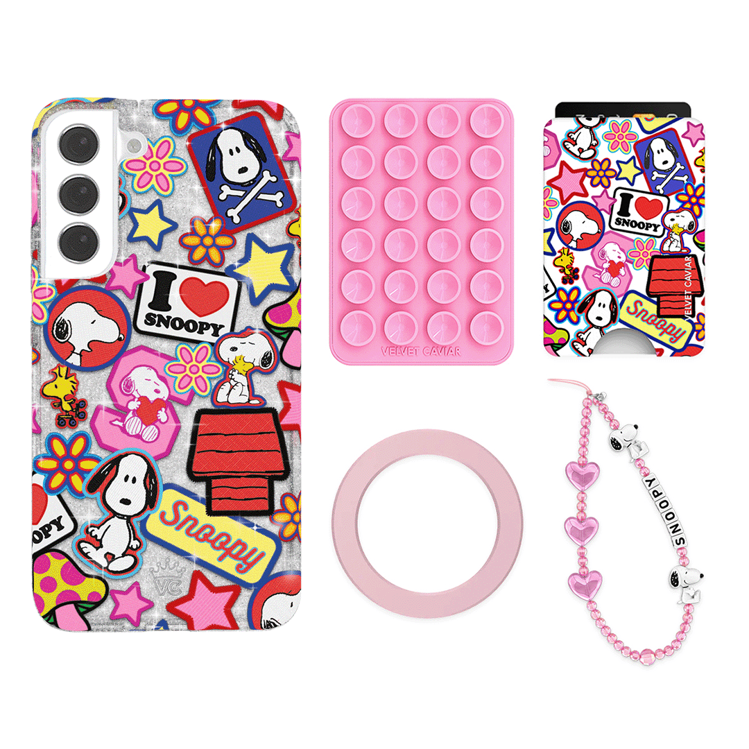 Snoopy Patchwork Glitter Galaxy Bundle Set - Wallet