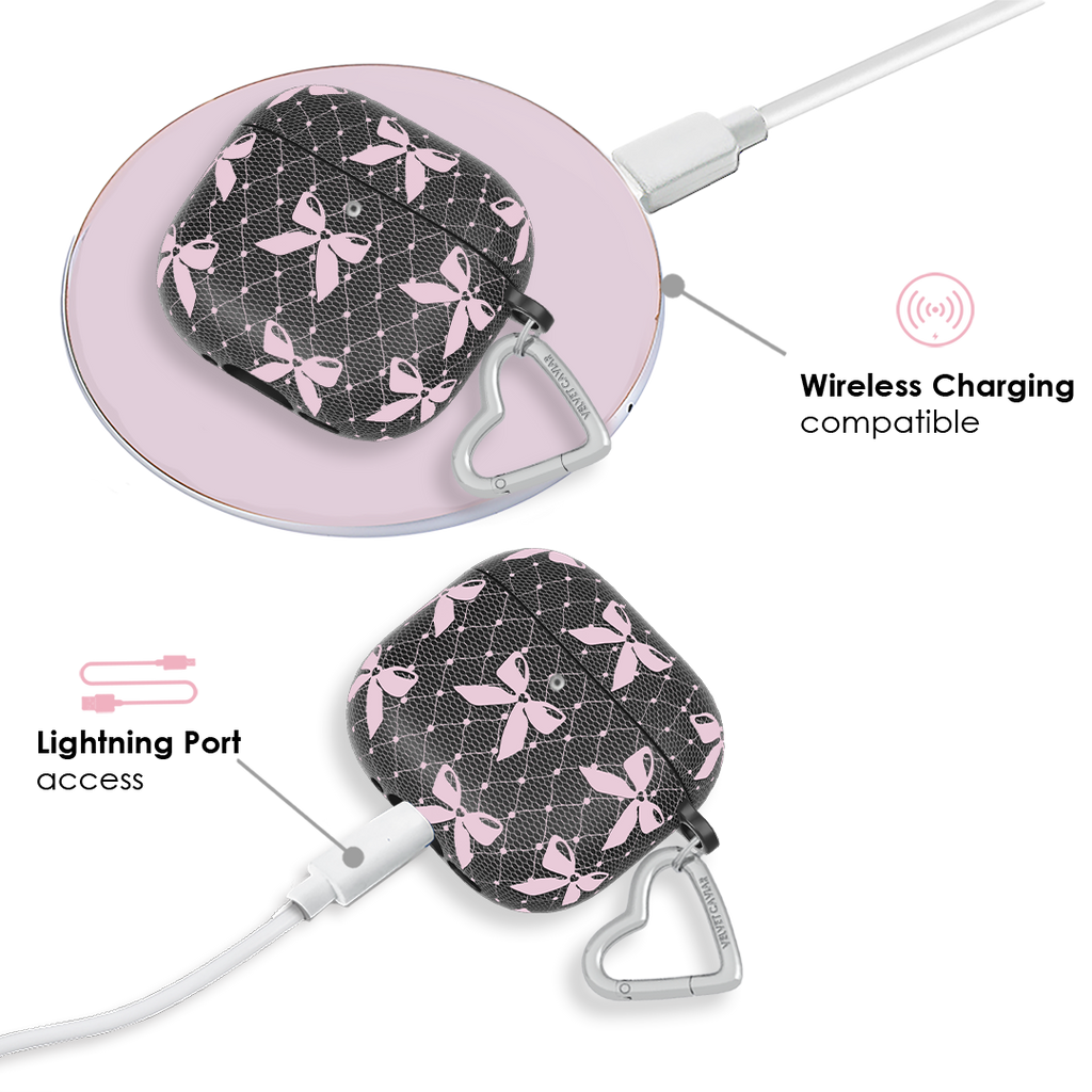 Lacy Pink Bows AirPod Case