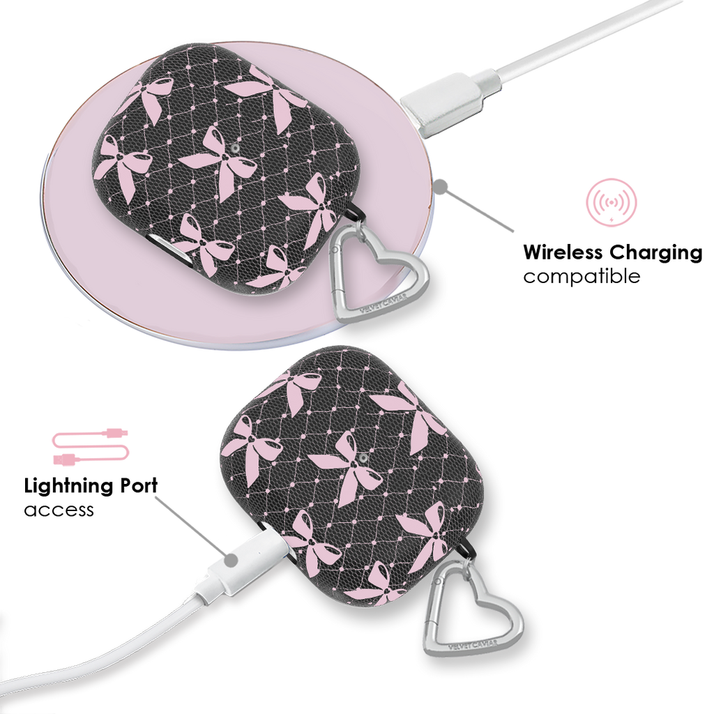 Lacy Pink Bows AirPod Case