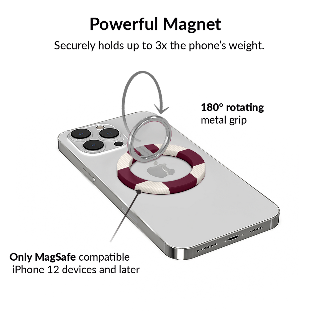 Burgundy Vibe Checker MagSafe Grip Ring