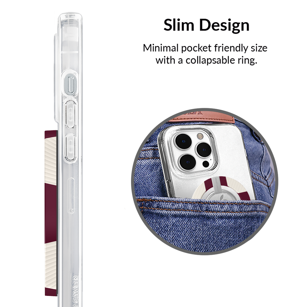 Burgundy Vibe Checker MagSafe Grip Ring