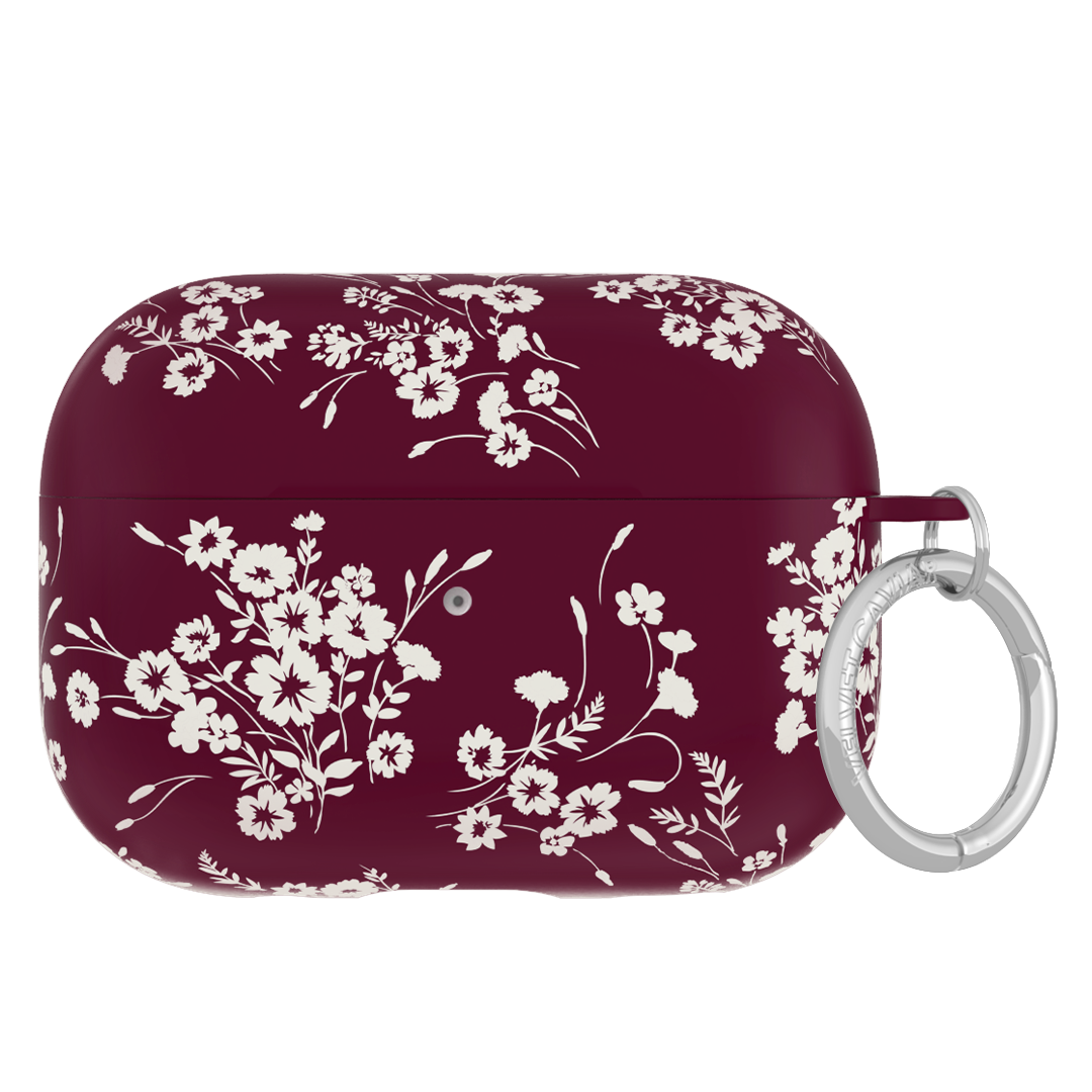 French Burgundy Floral AirPod Case