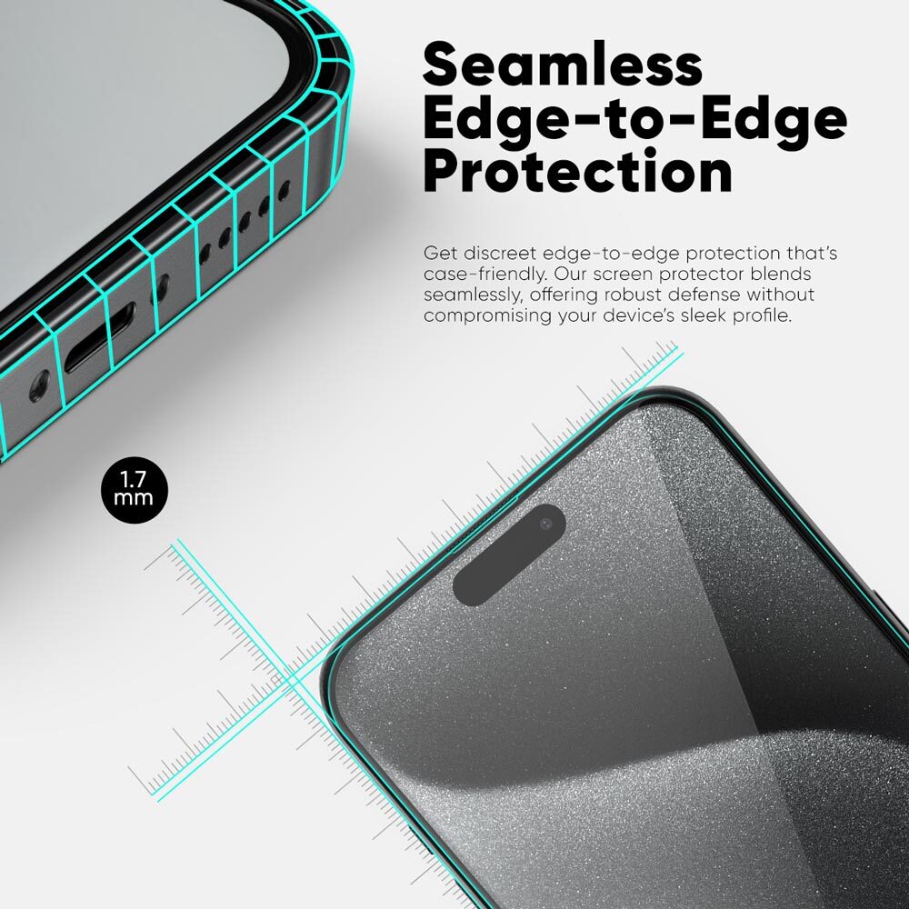 NanoArmour ONETIME PRO Blue Light + Anti Reflective Infinity Edge – iPhone 15 / 14 / 13 Series