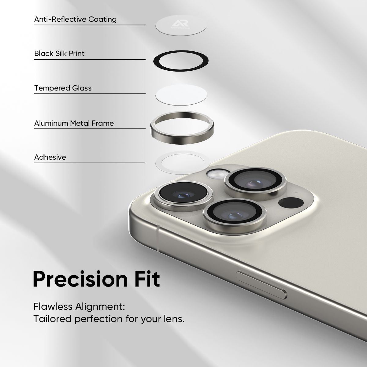 NanoArmour Camera Protector Anti Reflective – iPhone 16 Pro / Pro Max (4 Pro Colors)