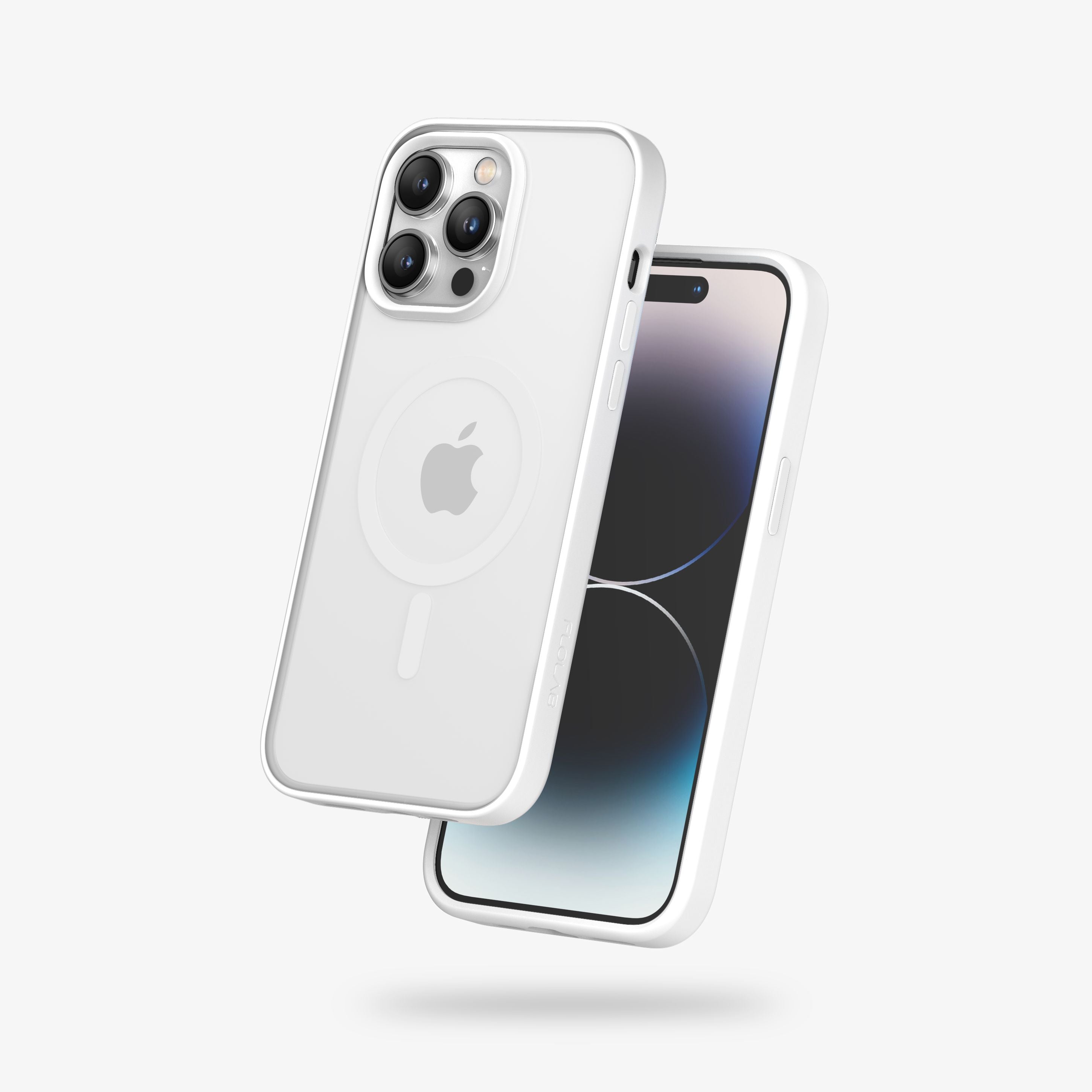 FLOLAB Surtect Tri-Fusion MagSafe Compatible Case – iPhone 14 Series (White Frost)