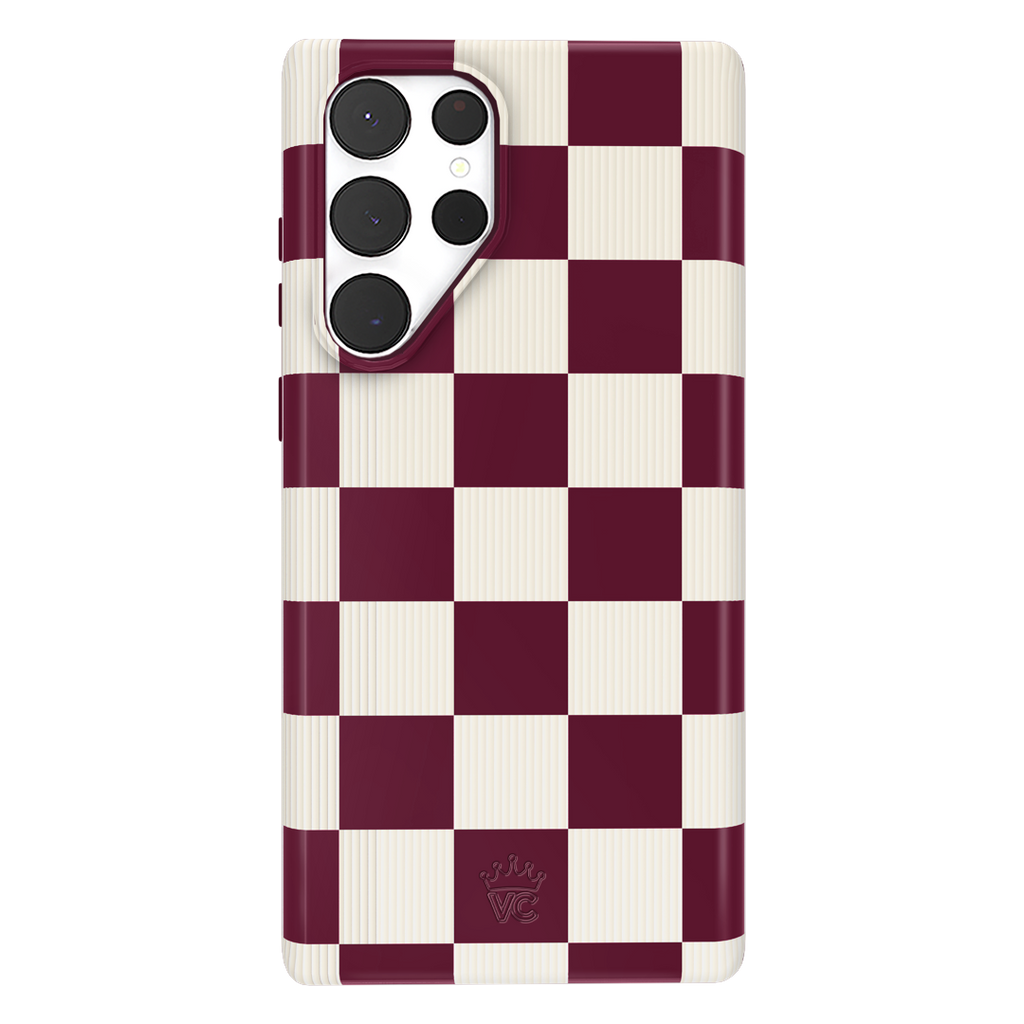 Burgundy Vibe Checker Samsung Case