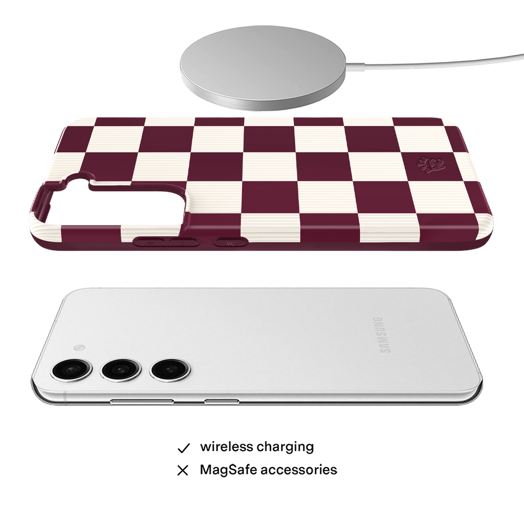 Burgundy Vibe Checker Samsung Case