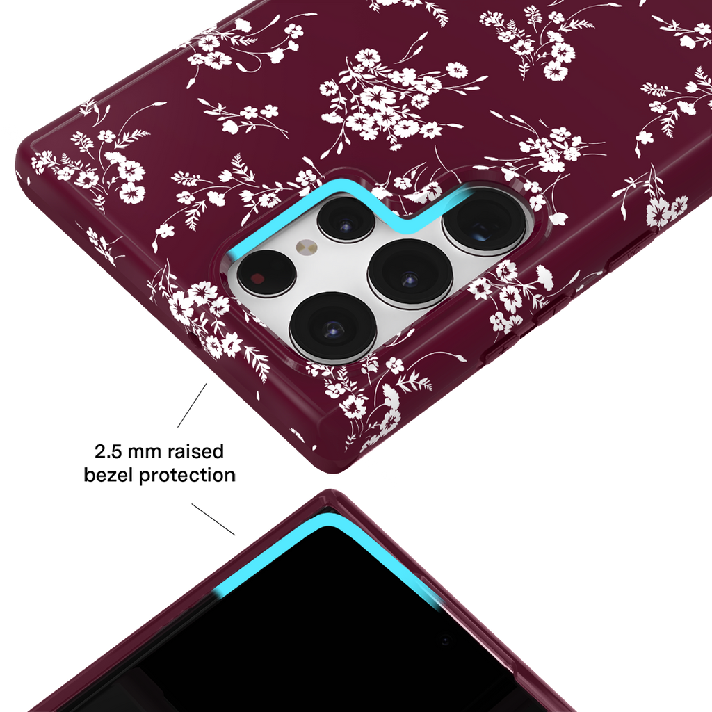 French Burgundy Floral Samsung Case