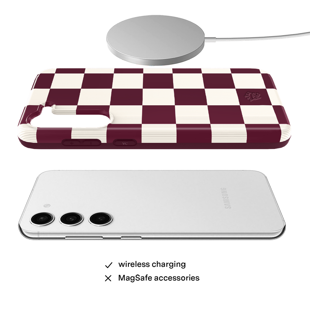 Burgundy Vibe Checker Samsung Case