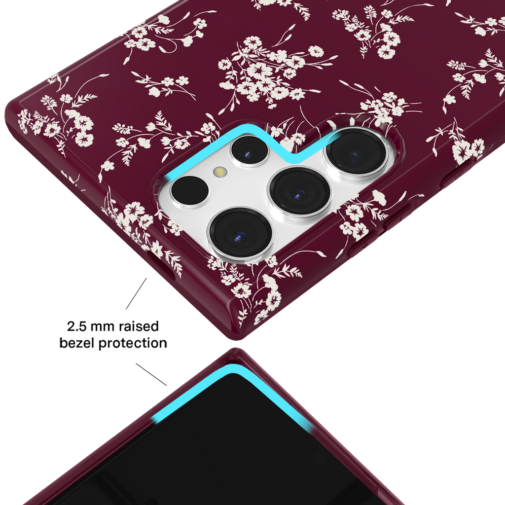 French Burgundy Floral Samsung Case
