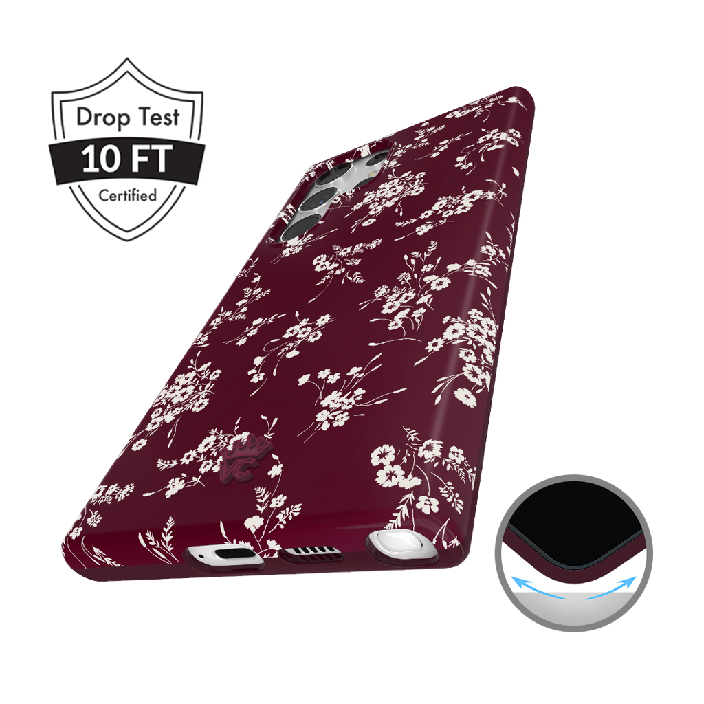 French Burgundy Floral Samsung Case