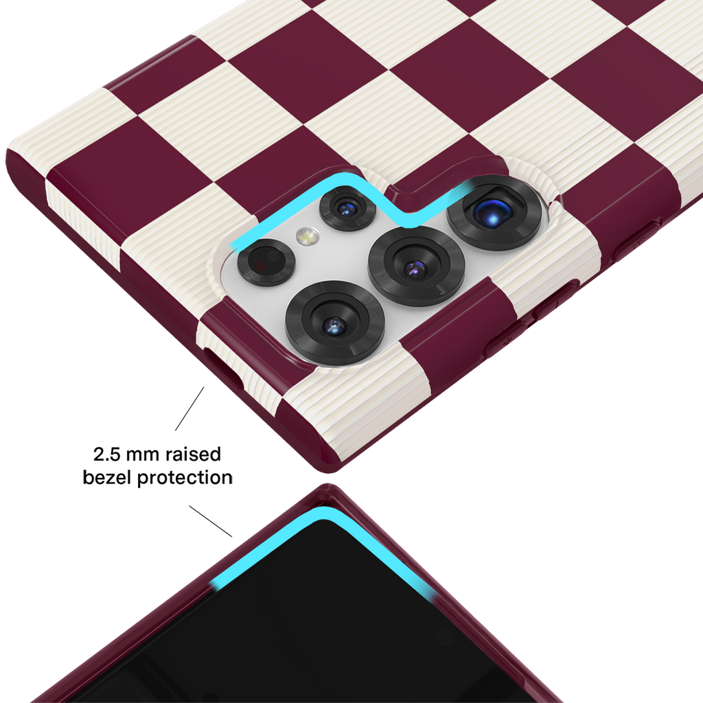 Burgundy Vibe Checker Samsung Case