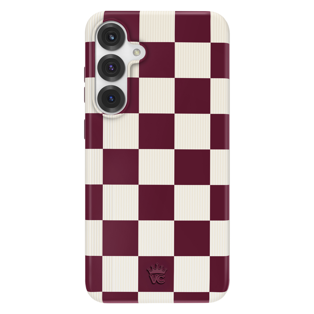 Burgundy Vibe Checker Samsung Case