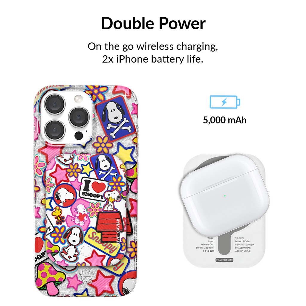 Snoopy Patchwork MagSafe Battery Power Pack
